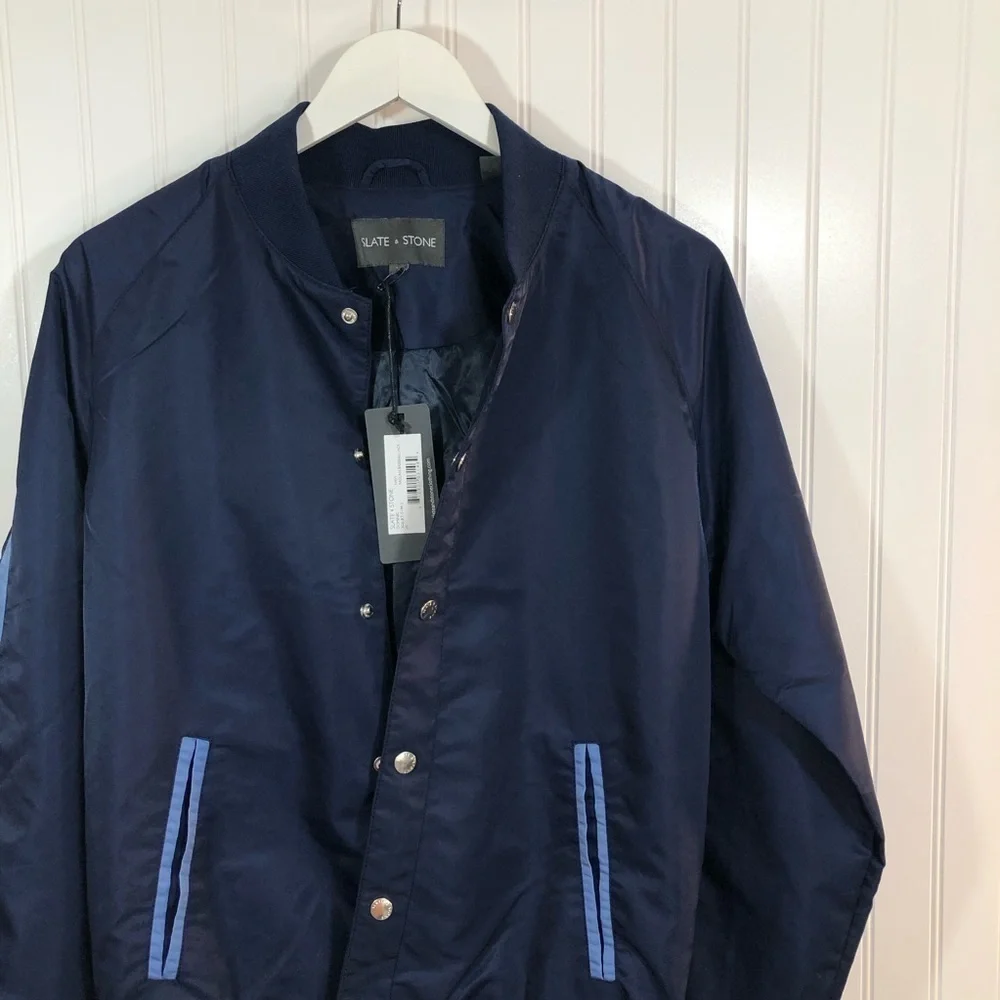 Slate & Stone Men’s Navy Raglan Baseball Jacket M